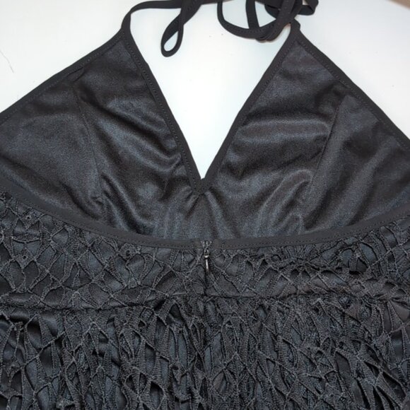 Adiva Crochet Halter Top Vneck Backless Sleeveless Babydoll Summer Party - Picture 13 of 14